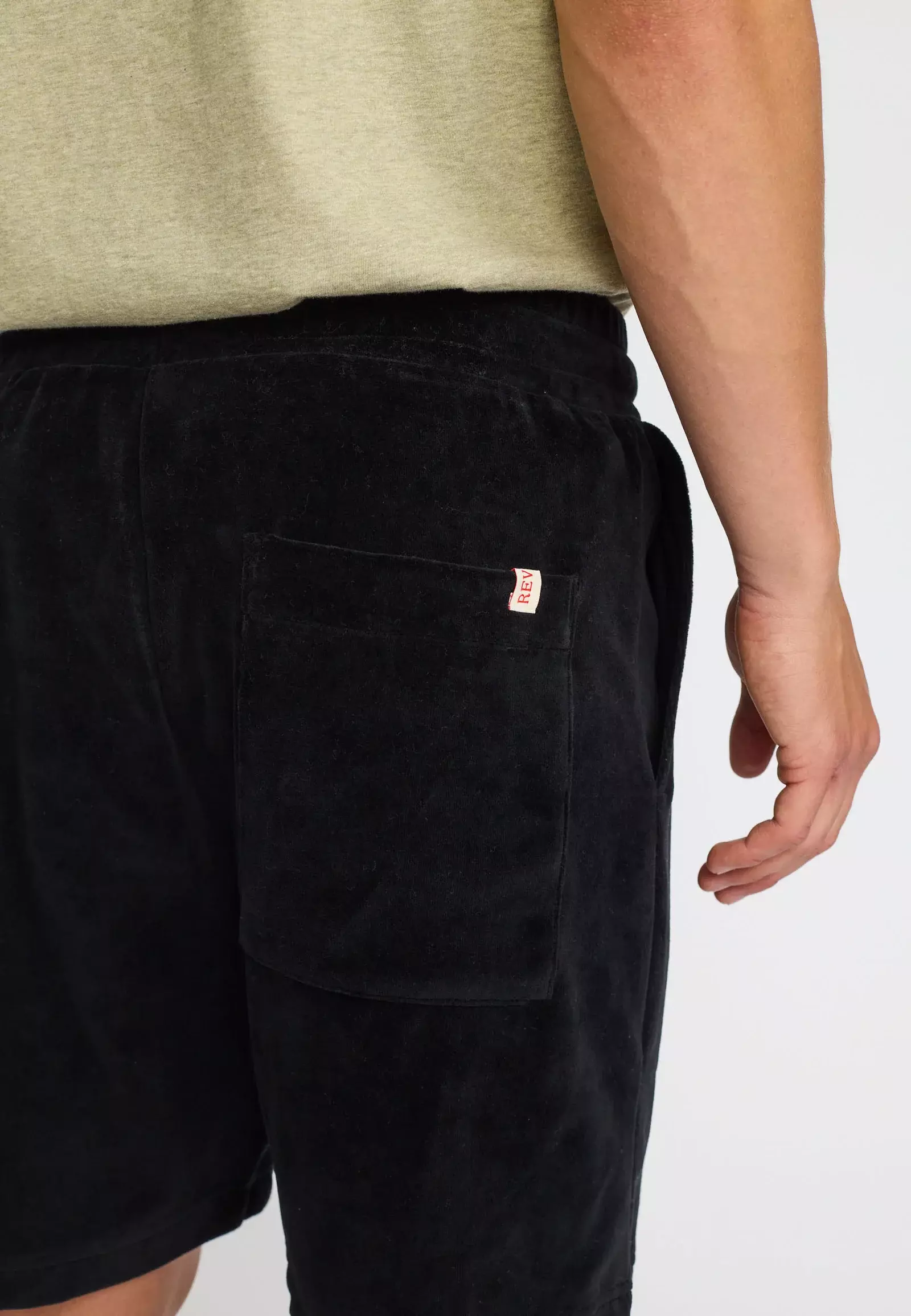 Revolution Black Velour Shorts Herren schwarz